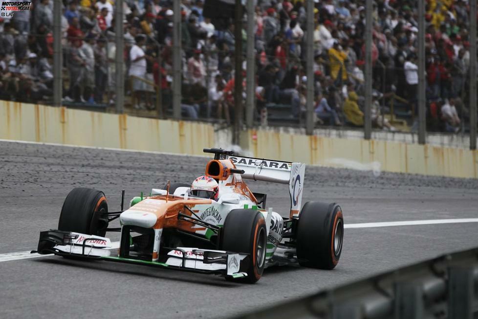 Um 2011 zum Stammfahrer beim indisch-britischen Team befördert zu werden. Drei Jahre lang fuhr Paul di Resta für Force India, zuletzt 2013 im VJM06, der hier abgebildet ist.