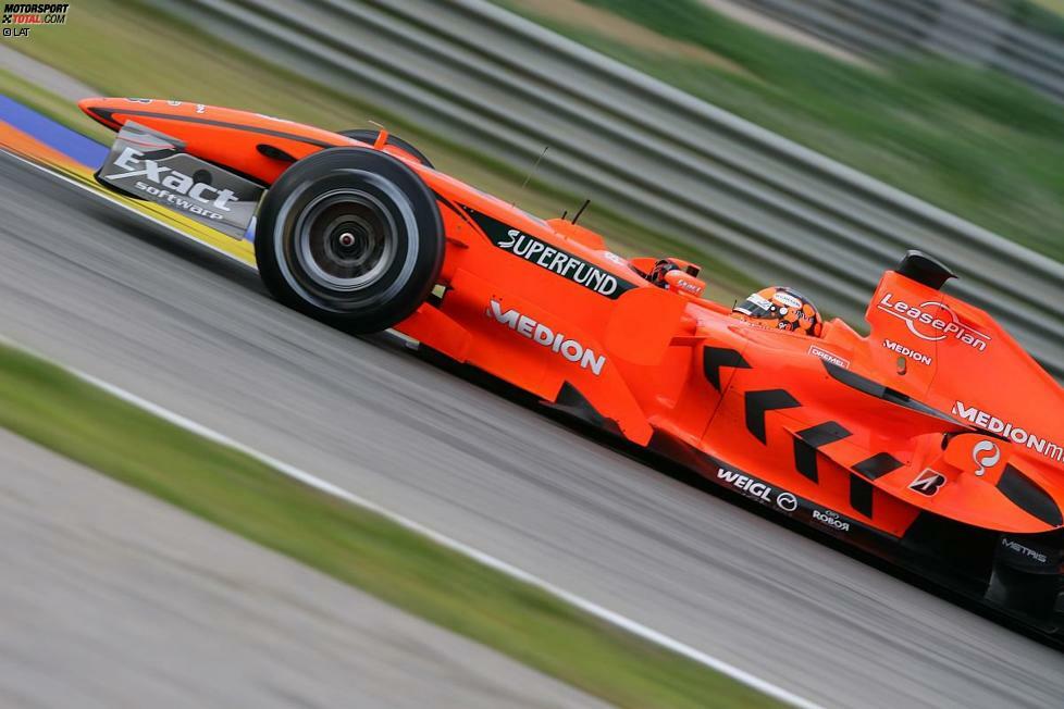 Nach nur einer Saison beim kleinen italienischen Rennstall wechselte Christijan Albers zur Saison 2006 zu Midland, das 2007 in Spyker umbenannt wurde. Auf dem Bild ist der Niederländer bei einem seiner letzten Formel-1-Einsätze in diesem Jahr zu sehen.