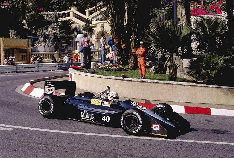 In einem AGS JH23B, wie ihn hier Gabriele Tarquini pilotiert, scheiterte jedoch auch Joachim Winkelhock stets an der Qualifikations-Hürde in der Formel 1. An einem Grand Prix nahm er also nicht teil.