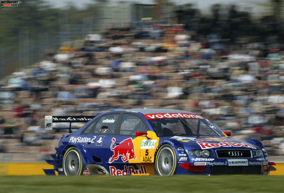 2004 hat Audi erstmals seit vielen Jahren wieder ein DTM-Werksteam am Start - und Mattias Ekström führt es auf Anhieb zum Fahrertitel. 74 Punkte reichen aus, um Gary Paffett (57) und Christijan Albers (50) auf Distanz zu halten und Platz eins zu sichern.