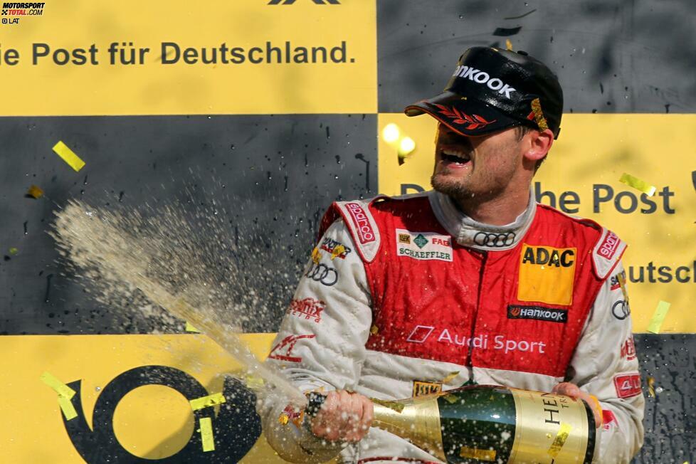 2011: In Valencia lässt Martin Tomczyk (Audi) die Korken knallen. Zum Saisonfinale reist er schon als neuer DTM-Champion.