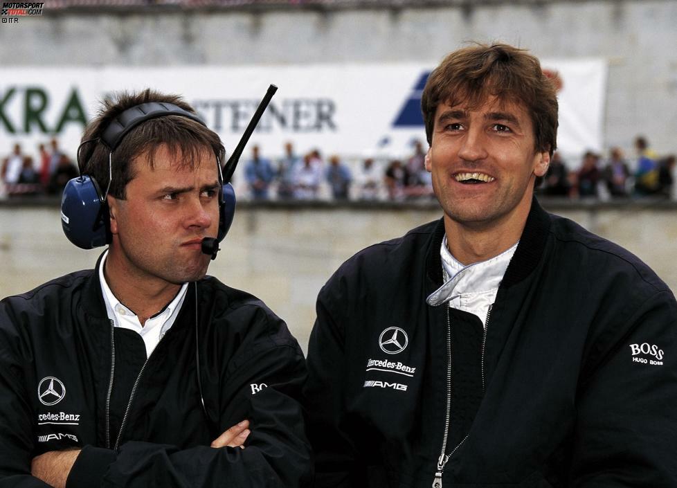 1995: Ebenfalls drei Rennen vor Schluss liegt Bernd Schneider (Mercedes/rechts im Bild) so weit vor seinen Konkurrenten, dass er vorzeitig den Titel gewinnt.