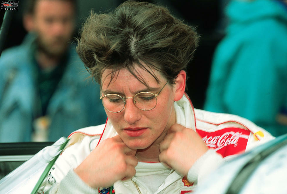 Konzentration vor dem Start: Ellen Lohr beim Stadtrennen am Norisring in Nürnberg 1991.