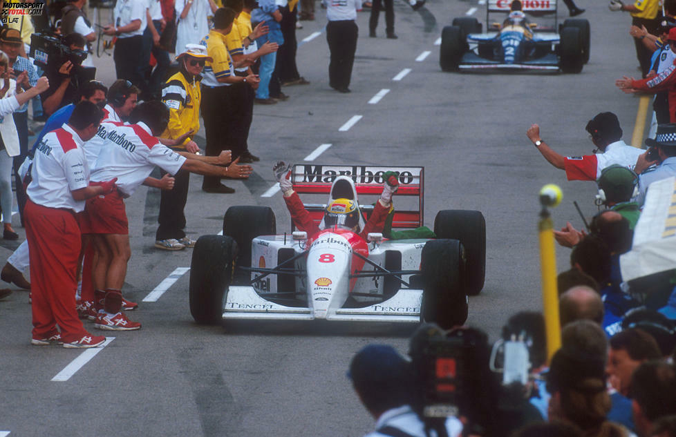 #5: Ohne Motorenhersteller Honda, so glaubt Ayrton Senna, würde McLaren 1993 nicht konkurrenzfähig sein, und beim Wunschteam Williams hat Alain Prost eine 