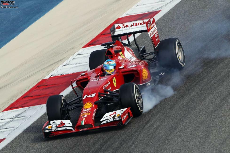 Fernando Alonso findet in Bahrain nicht das Gasgeben, sondern das Bremsen am schwierigsten: 