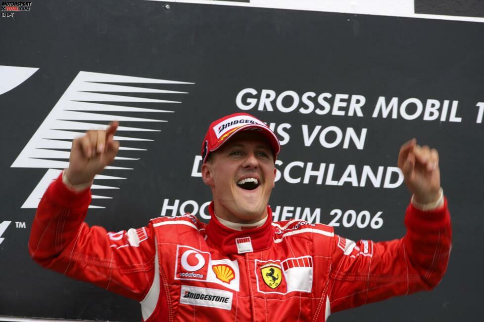 Michael Schumacher hat die meisten Siege bei deutschen Grands Prix gefeiert - alle in Hockenheim (1995 mit Benetton, 2002, 2004 und 2006 mit Ferrari). Fünf Piloten haben den Event dreimal gewonnen: Juan Manuel Fangio, Jackie Stewart, Nelson Piquet, Ayrton Senna und Fernando Alonso.