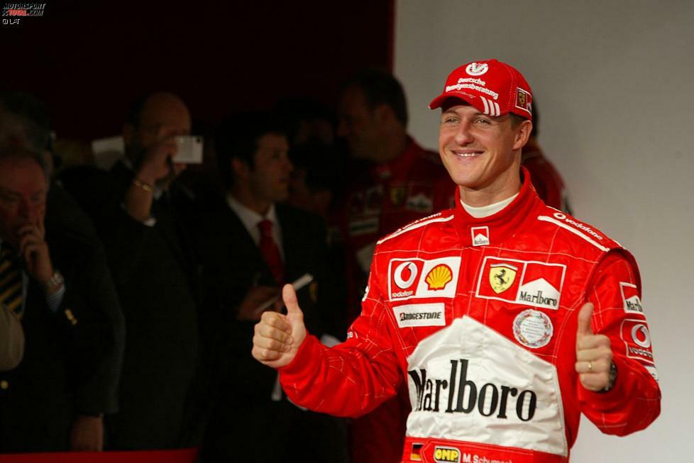 Und meistens dreht sich dabei alles um Michael Schumacher, wie hier im Jahr 2004. Es sollte sein letzter WM-Titel werden.