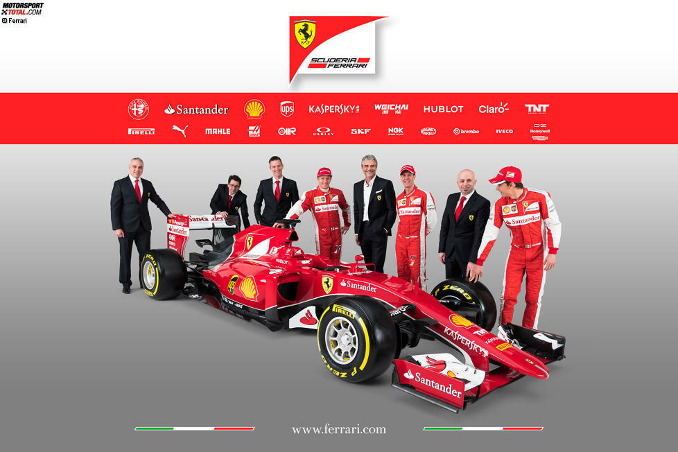 Neuer Fahrer (Sebastian Vettel), neuer Teamchef (Maurizio Arrivabene) und neues Auto (SF15-T). Und trotzdem sieht das Bild der Online-Präsentation irgendwie aus wie immer. Kreativ ist etwas anderes.