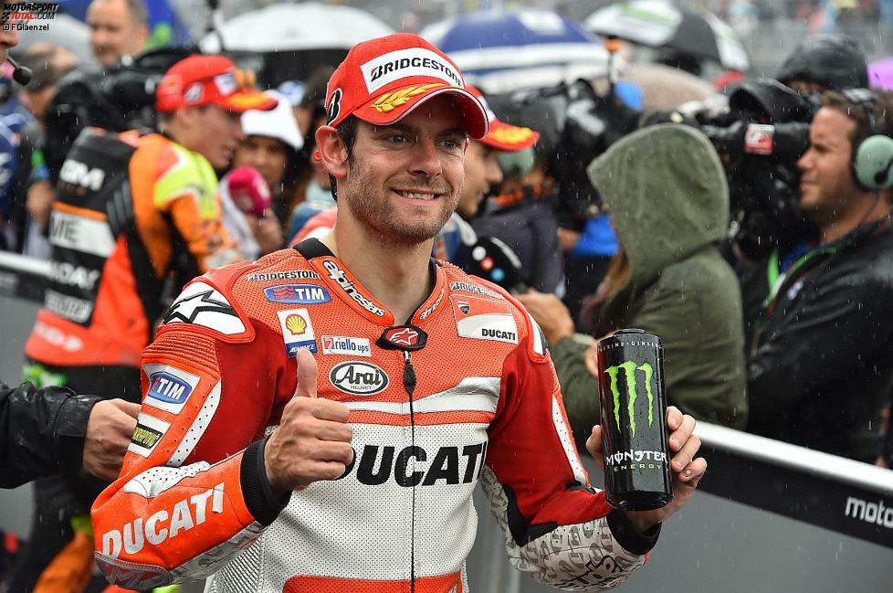 Auch Cal Crutchlow sorgt für eine Überraschung: Der Brite wird Dritter und feiert sein erstes Ducati-Podium.