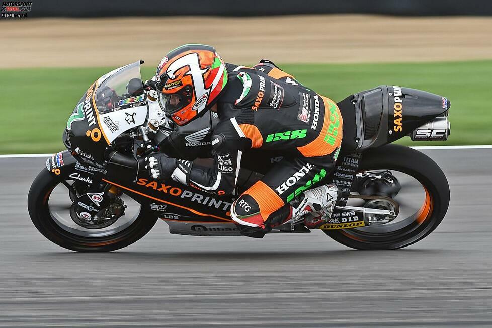 Im Moto3-Rennen zieht Honda-Pilot Efren Vazquez auf der Zielgeraden an der KTM von Romano Fenati vorbei und holt seinen ersten Grand-Prix-Sieg. WM-Leader Jack Miller steigt als Dritter aufs Podium.