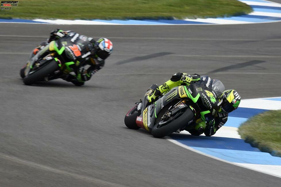 Tech-3-Pilot Pol Espargaro wird in Indy bester Satelliten-Pilot. Der Moto2-Champion setzt sich gegen Teamkollege Bradley Smith durch.