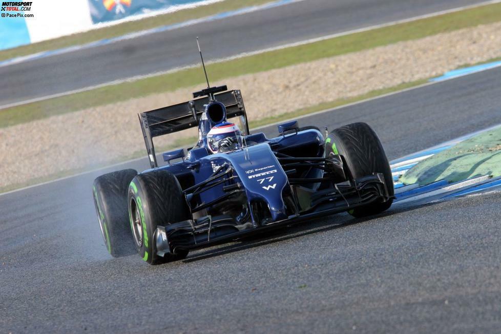 Valtteri Bottas (Williams-Mercedes FW36) / 42 Runden / 1:25.344 Minuten (Mittwoch)
Der Finne hatte nicht allzu viel Glück bei seinen Einsätzen im neuen Williams. Am ersten Tag schaffte das Auto nur sieben Runden, am zweiten 35 - dann streikte die Steuerung der Bremsen am Heck. 