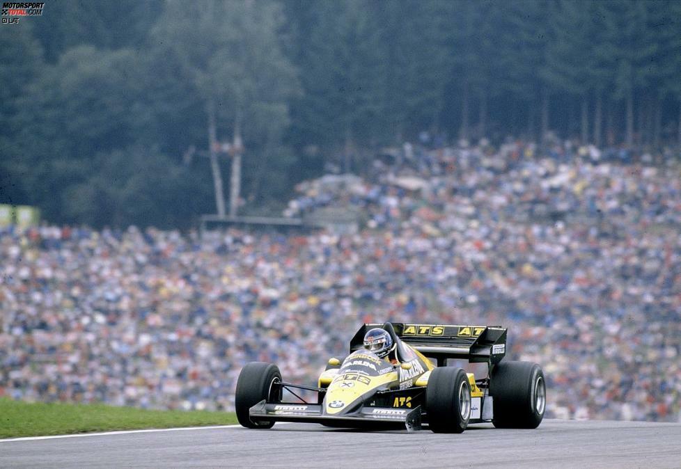 Die Formel-1-Karriere von Gerhard Berger (geboren am 27. August 1959 in Wörgl) beginnt beim Großen Preis von Österreich 1984, dem zwölften von 16 Saisonläufen. Mit dem ATS-BMW kommt Berger bei seinem Debüt auf Platz zwölf ins Ziel. Bei seinem zweiten Start in Monza wird er Sechster, bekommt aber keinen WM-Punkt, weil ATS nur Teamkollege Manfred Winkelhock für Punkte gemeldet hat.
