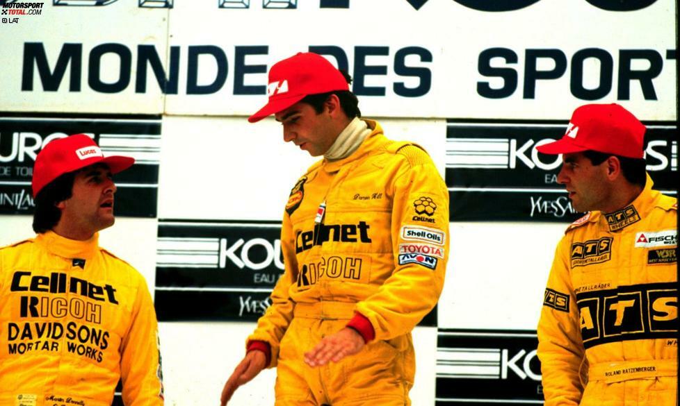 ... den Aufstieg in die Britische Formel 3, wo er 1987 in Spa-Francorchamps hinter Damon Hill und Martin Donnelly Dritter wird.