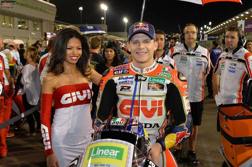 Stefan Bradl steht als Siebter in der dritten Reihe. Im Jahr 2008 kletterte der Deutsche in Katar zum ersten Mal in seiner WM-Karriere in der 125er-Klasse als Dritter auf das Podest. 2011 holte er in der Moto2 von der Pole-Position aus einen überlegenen Sieg. Es war damals der Startschuss zu seinem WM-Titel in der mittleren Klasse.