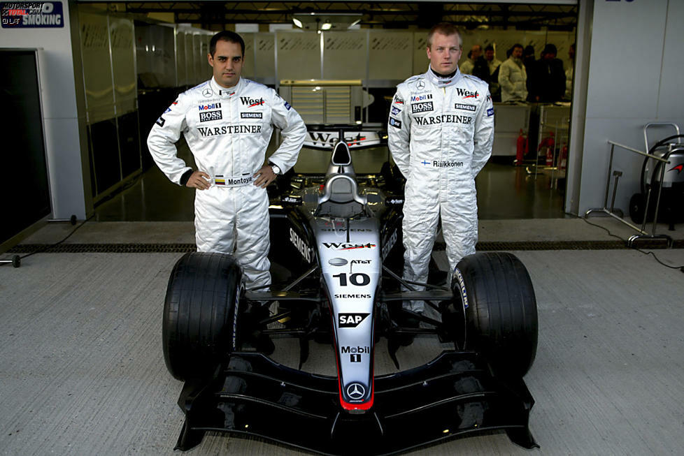 Neuer McLaren-Teamkollege wird ab 2005 Juan-Pablo Montoya. Der leidenschaftliche Kolumbianer und der kühle Finne - diese Kombination geht auf lange Sicht nicht gut ...