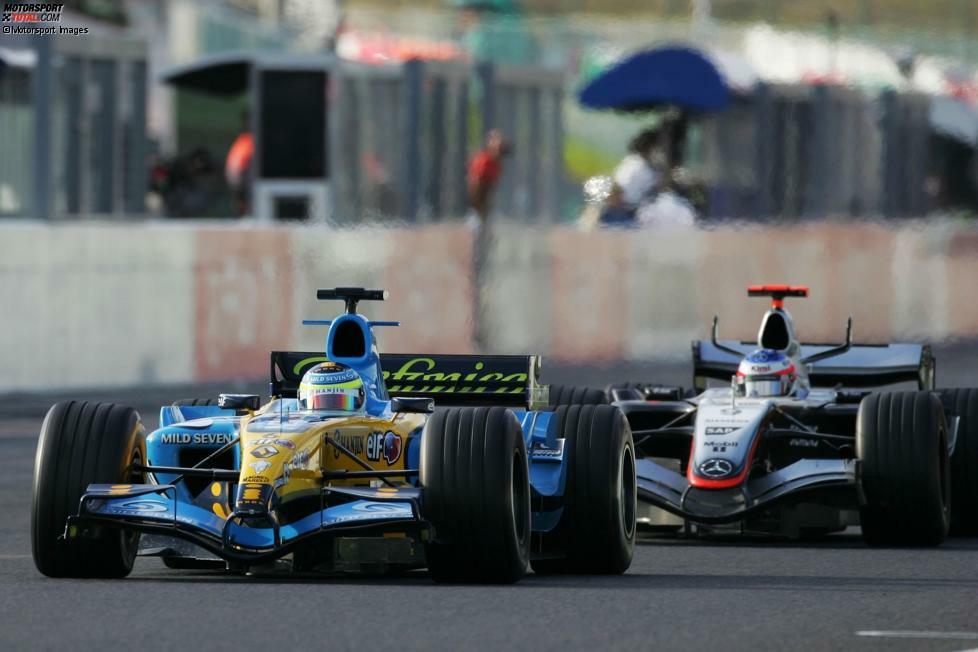 Das vorletzte Saisonrennen in Suzuka geht als eines seiner besten in die Formel-1-Geschichte ein: Räikkönen zeigt von Startplatz 17 eine sensationelle Aufholjagd. In der letzten Runde überholt er den Führenden Giancarlo Fisichella - und gewinnt!