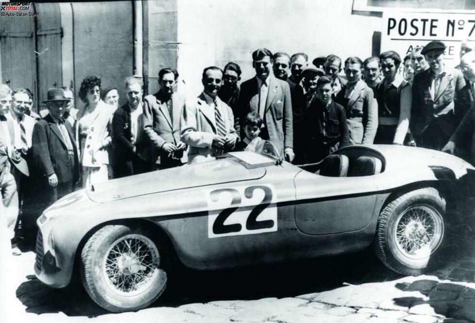 1949: Ferrari 166MM - Nach zehnjähriger Unterbrechung wegen des zweiten Weltkriegs wurde das Rennen 1949 erstmals wieder ausgetragen. Luigi Chinetti und Peter Mitchell-Thomson bescherten Ferrari den ersten Sieg bei den 24 Stunden von Le Mans.