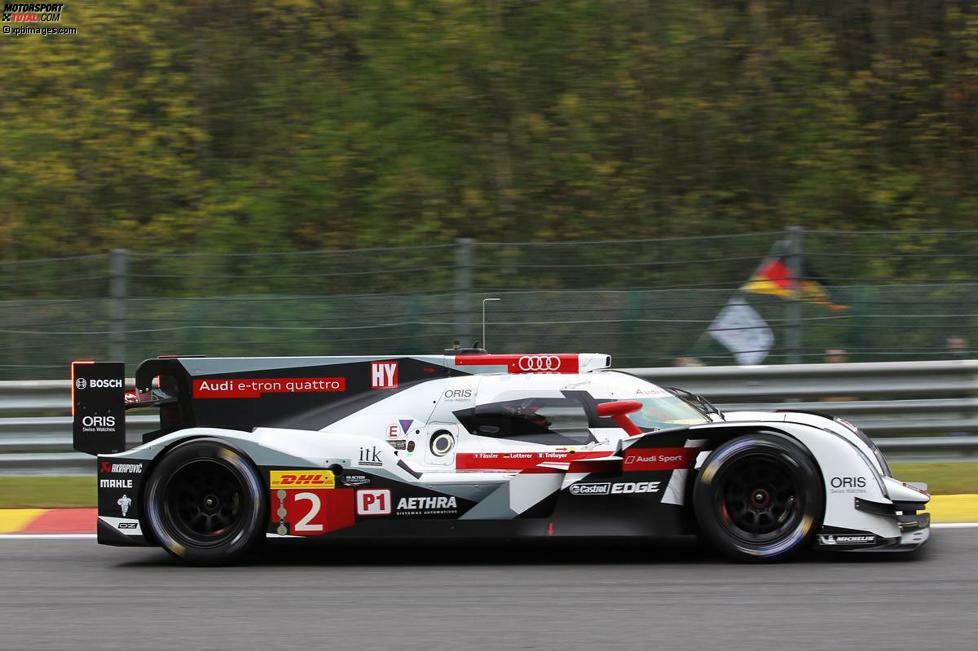 Startnummer: 2
Kategorie: LMP1-H
Team: Audi Sport Team Joest
Fahrzeug: Audi R18 e-tron quattro
Fahrer: Marcel Fässler, Andre Lotterer, Benoit Treluyer
Reifen: Michelin