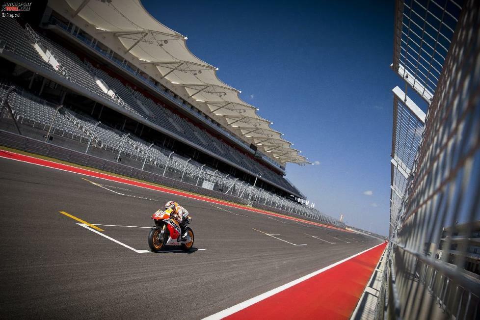 Bei den Tests in Austin überraschte der Rookie mit der Bestzeit. Keiner der anderen Piloten gewöhnte sich so schnell an die neue Piste in Texas