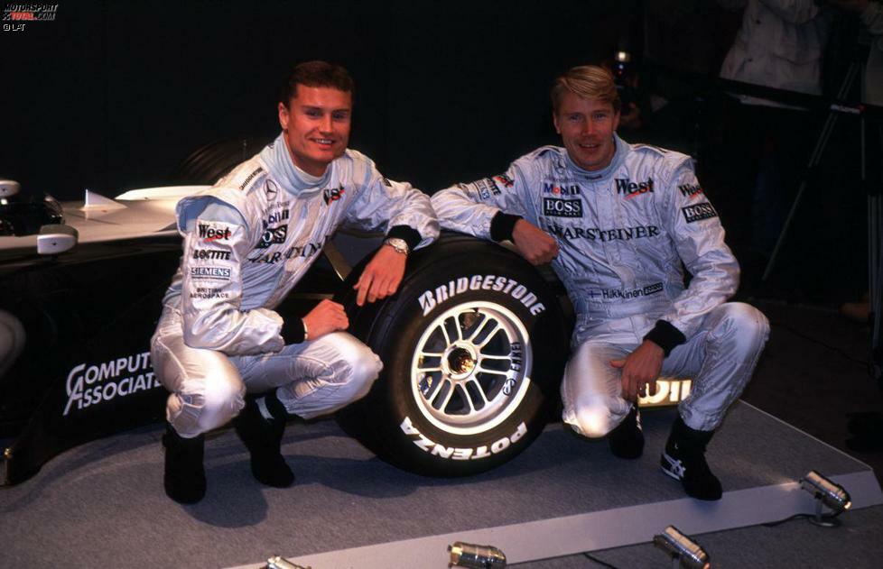 Die Fahrer des ersten Formel-1-Silberpfeils der modernen Ära: David Coulthard und Mika Häkkinen.