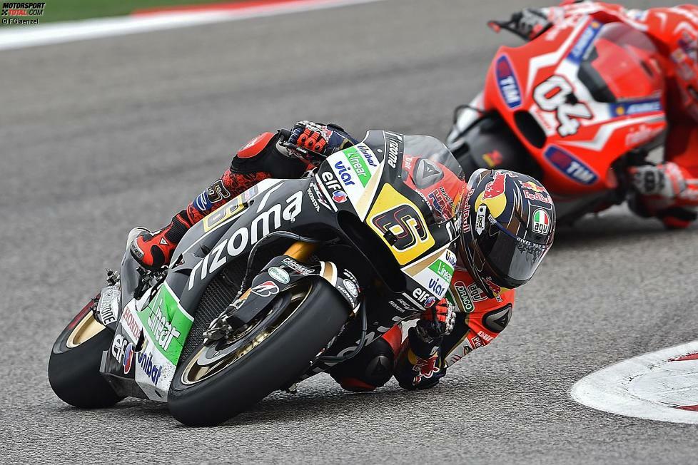 Stefan Bradl kämpft bis zum Rennende um seinen zweiten Podestplatz in der MotoGP. Es klappt nicht und der Deutsche wird Vierter. Die Enttäuschung überwiegt: 