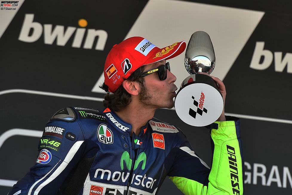 WM-Dritter mit 61 Punkten: Rossi feiert in Jerez sein zweites Podium der Saison und liegt in der Fahrerwertung 39 Punkte zurück.