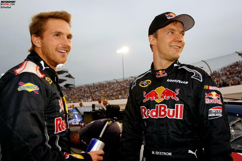 2010 versucht sich DTM-Champion Mattias Ekström (hier mit Scott Speed) in einem Red-Bull-Toyota
