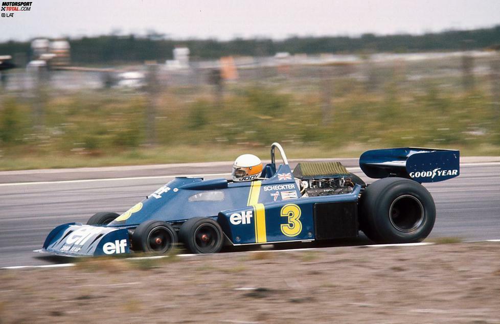Der Tyrrell P34 mit sechs Rädern gilt als eines der legendärsten Formel-1-Autos aller Zeiten. Die Grundidee war, durch schmälere Vorderreifen den Luftwiderstand zu reduzieren, was jedoch gleichzeitig weniger Reifen-Auflagefläche bedeutete. Also entwickelte Derek Gardner eine zweite Vorderachse für zwei zusätzliche Reifen und zusätzlichen Grip. Jody Scheckter und Patrick Depailler feierten in Schweden 1976 einen Doppelsieg. Letztendlich scheiterte das risikoreiche Konzept aber auch an der Entwicklung der speziellen Reifen, die für Goodyear auf lange Sicht nicht rentabel war.