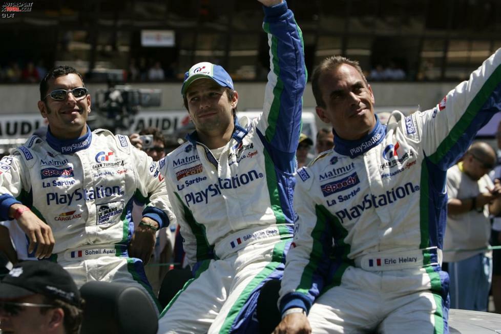 Bourdais ging, ein anderer französischer Superstar kam: 2005 stieg Sebastien Loeb (Bildmitte) in den Pescarolo. Es sollte für die französischen Fans ein großes Fest werden...