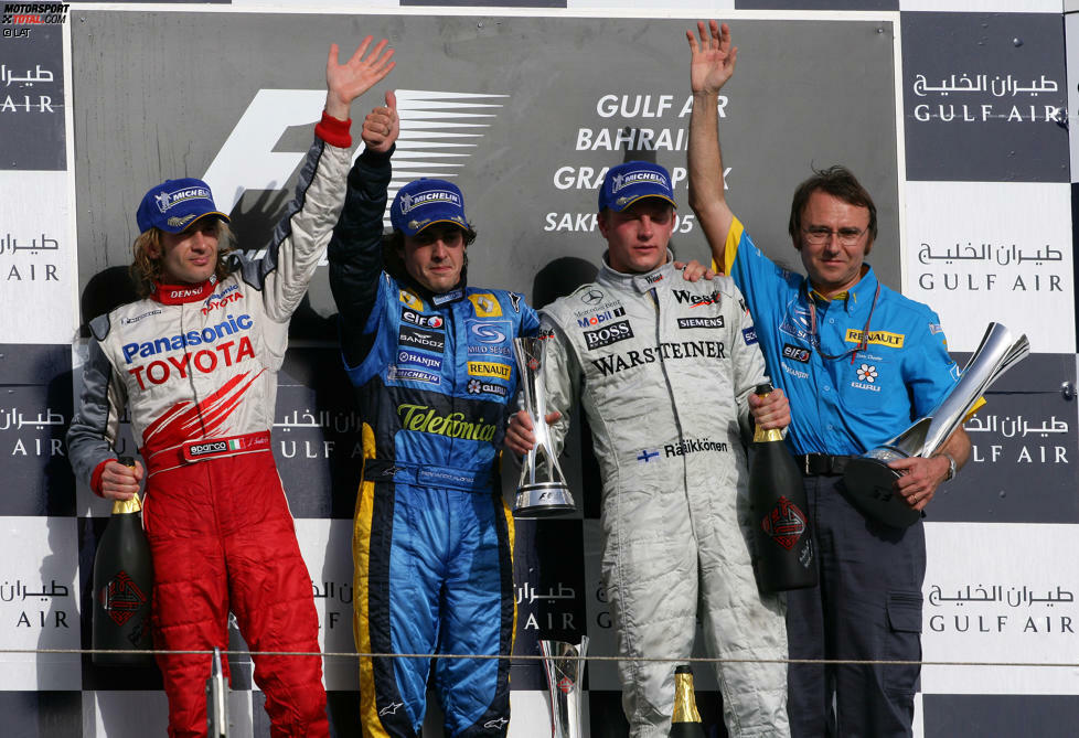 2005 schlägt die Stunde von Renault. Der Sieg Fernando Alonsos ist der dritte im dritten Rennen für die Franzosen. Zweiter wird Jarno Trulli (Toyota), Dritter Kimi Räikkönen (McLaren). Dessen Teamkollege heißt übrigens Pedro de la Rosa, nachdem sich Juan-Pablo Montoya 