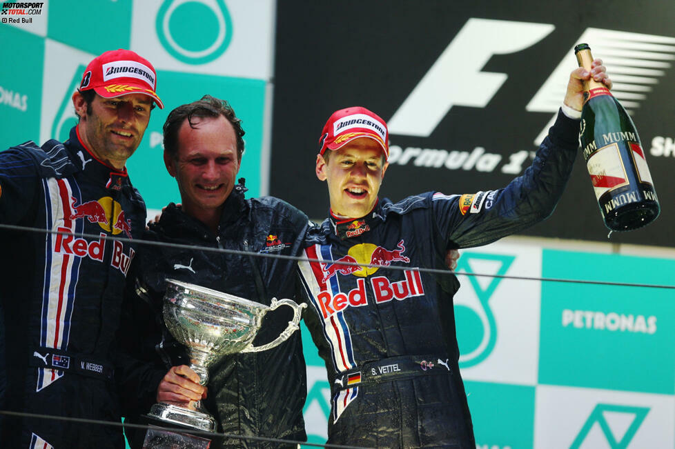 Am Ende wird es sogar ein Doppelsieg vor Teamkollege Mark Webber. Erstmals im Jahr 2009 ist die Brawn-Übermacht gebrochen - auch wenn es am Ende für Red Bull nicht zum Titelgewinn reichen sollte.
