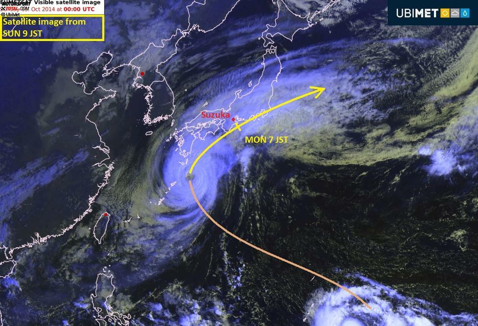 Vorverlegung auf Samstag, früherer Start am Sonntag oder gar eine Absage? Der auf Japan zusteuernde Taifun Phanfone hält die Formel-1-Meteorologen auf Trab. Letztendlich kann in Suzuka aber planmäßig um 15:00 Uhr Ortszeit gestartet werden.
