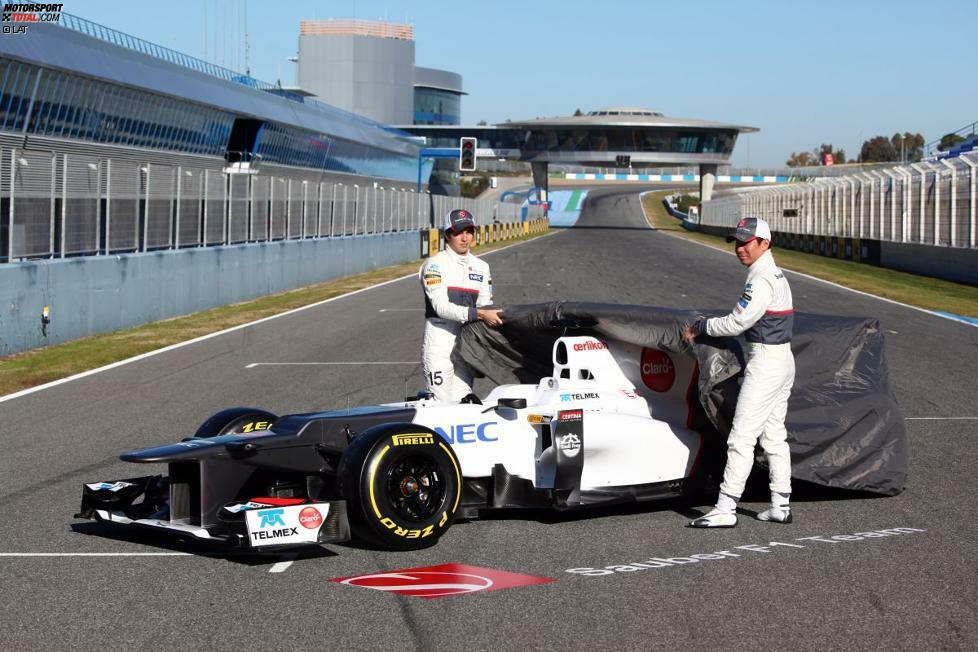 2012: Diesmal zeigen Kamui Kobayashi und Sergio Perez, die dem Schweizer Team über Winter erhalten geblieben sind, den neuen Boliden in Jerez de la Frontera. Mit dem C31 gelingen insgesamt vier Podestplätze - dreimal nimmt Perez, einmal nimmt Kobayashi an der Siegerehrung teil.