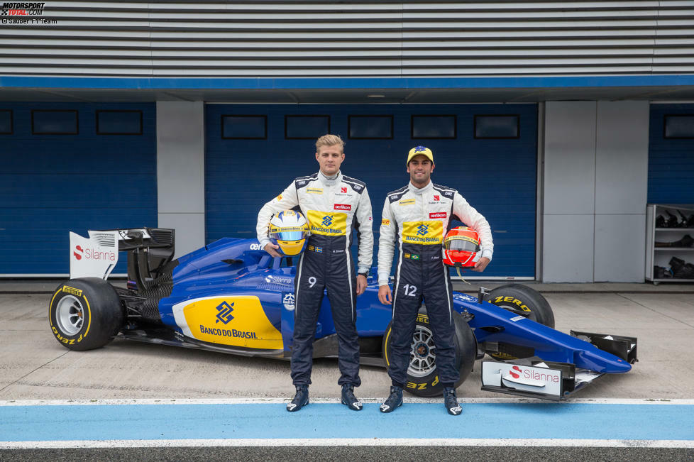 2015: IKEA-Blau-Gelb oder doch nur wegen der Banco do Brasil? Fest steht: Das finanziell krisengeschüttelte Sauber-Team muss 2015 mit den Paydrivern Felipe Nasr und Marcus Ericsson an den Start gehen.