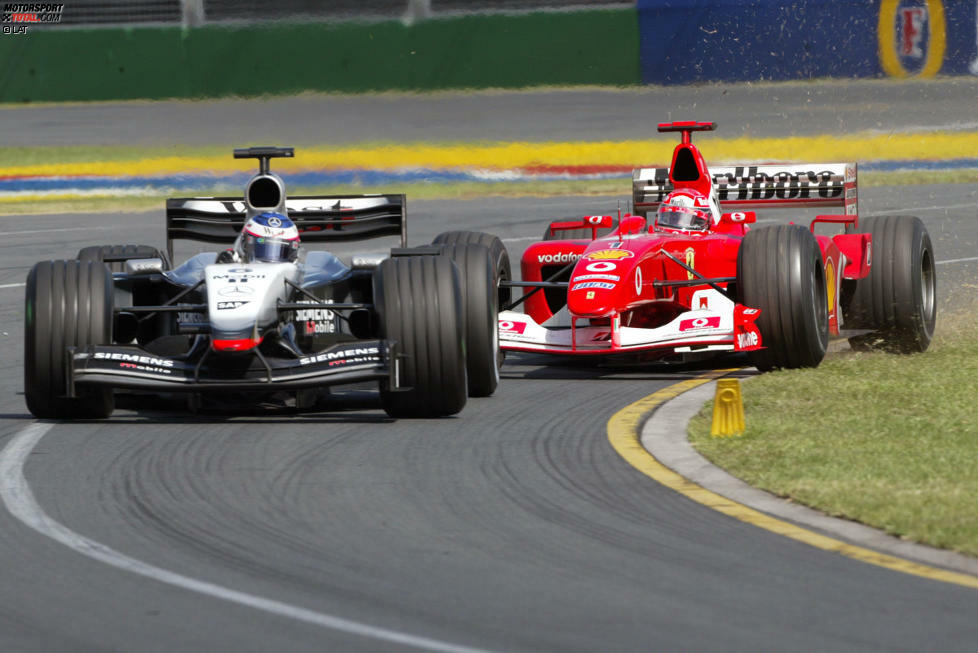 2003 kommt es für Schumacher zu einer Art Deja-Vu: Erneut ist sein größter Titelkonkurrent ein Finne im McLaren. Sein Name ist allerdings nicht Mika Häkkinen - der seine Formel-1-Karriere mittlerweile beendet hat - sondern Kimi Räikkönen. Die Weltmeisterschaft ist dieses Mal bis zum letzten Rennen offen, am Ende sichert sich Schumi mit zwei Zählern Vorsprung hauchdünn seinen sechsten Titel.