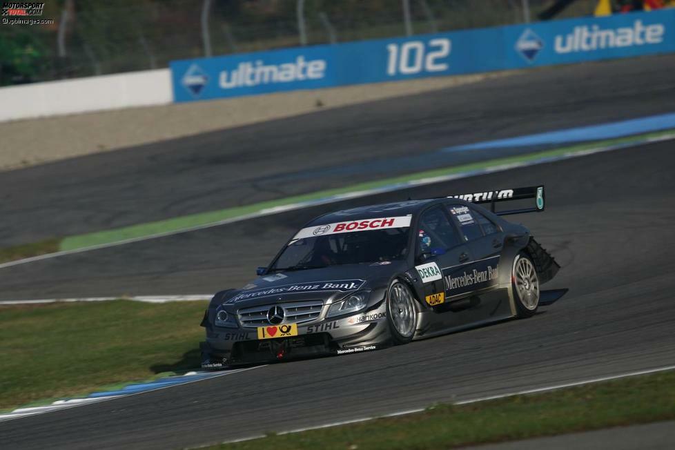 23. Oktober 2011, Hockenheim (Deutschland): Bruno Spengler steuert ein letztes Mal einen DTM-Mercedes. Er startet von Rang sechs und wird Neunter.