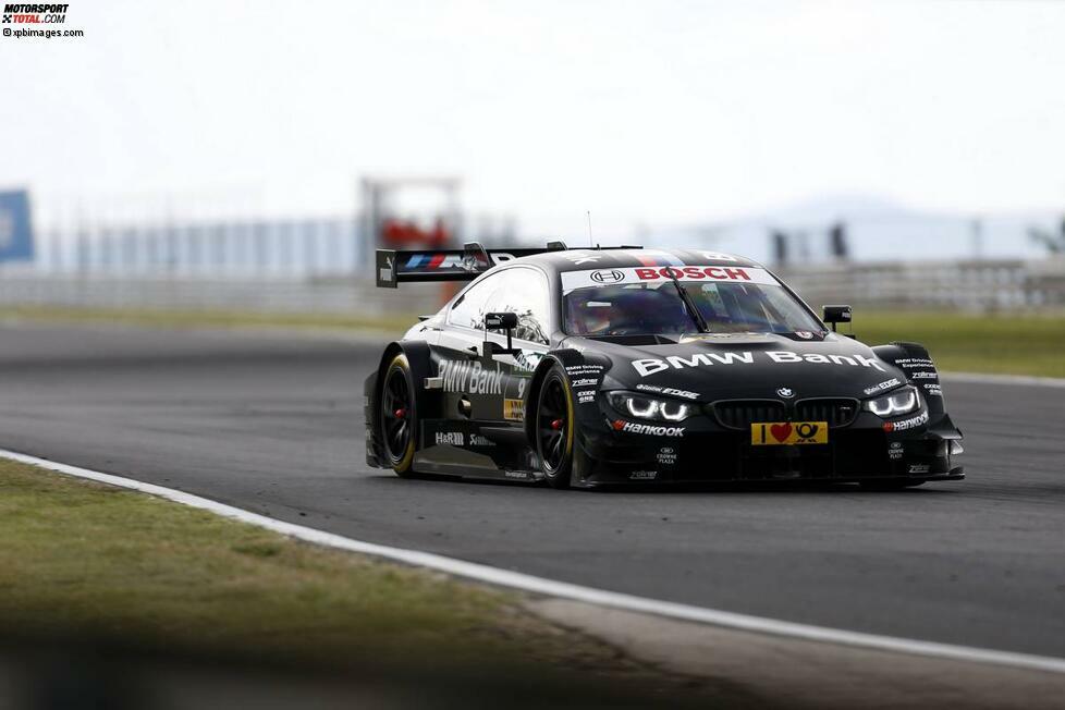 1. Juni 2014, Hungaroring (Ungarn): Mit Platz drei nimmt Bruno Spengler erstmals in der Saison 2014 an der Siegerehrung teil. Es ist seine Podestpremiere mit dem neuen BMW M4.