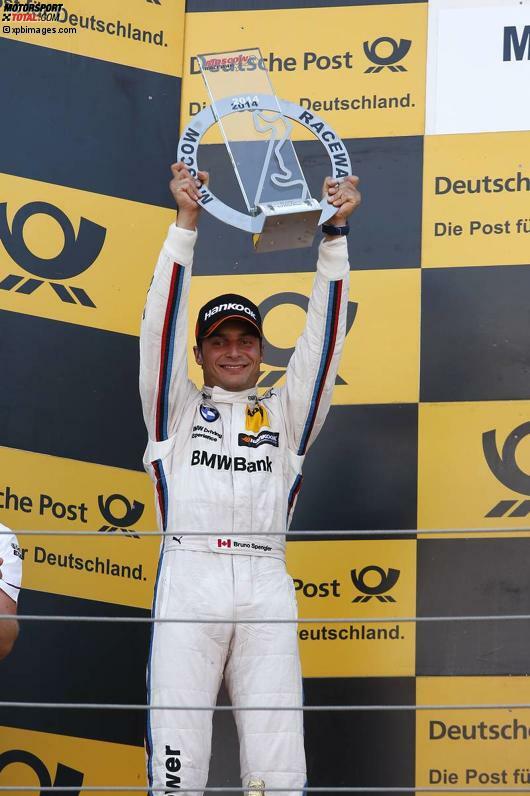 13. Juli 2014, Moskau (Russland): Bruno Spengler wird als Zweiter abgewinkt und erzielt seinen 38. Podestplatz in der DTM. Es ist sein 98. Rennen in der Meisterschaft.