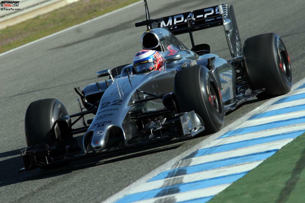 22 - McLaren-Pilot Jenson Button tritt mit der Nummer an, die nicht nur ihn selbst zum Weltmeister machte (2009 mit Brawn), sondern ein Jahr zuvor auch das Auto des bis dato letzten McLaren-Weltmeisters (Lewis Hamilton) zierte.