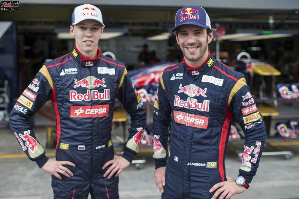 2014: Als Trostpflaster bekommt der Franzose eine weitere Chance im Juniorteam Toro Rosso - und einen neuen Teamkollegen: GP3-Meister Daniil Kwjat kommt mit großen Vorschusslorbeeren nach Faenza und muss sich in dieser Saison beweisen