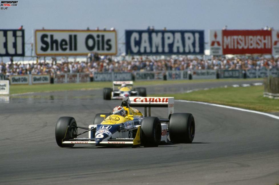 1987: Wieder sind es die Williams-Piloten Nelson Piquet und Nigel Mansell, die um den Titel kämpfen und diesmal geht die Krone tatsächlich an einen der beiden. Piquet holt sich trotz 3:6 Saisonsiegen den Titel vor Mansell, nicht zuletzt deshalb, weil der Brite im Qualifying zum vorletzten Rennen der Saison in Suzuka schwer crasht und der Brasilianer somit sowohl dort als auch beim Finalrennen in Adelaide ohne den Druck des Teamkollegen antreten kann.