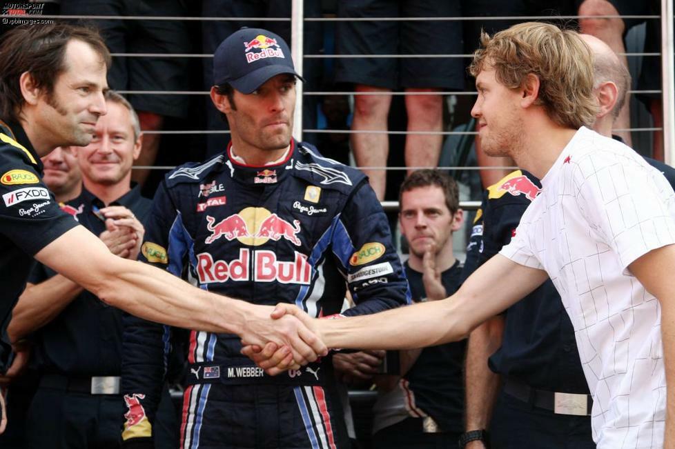 Und bekanntlich folgen auch noch viele Auseinandersetzungen mit Teamkollege Mark Webber. 2010 dreht sich der Streit in Silverstone um einen Ersatz-Frontflügel, den man Vettel gewährt, obwohl er eigentlich Webber zusteht. Der Australier ist darüber nicht gerade glücklich, setzt seine Wut aber in einen Sieg um. Daraufhin folgt der berühmte Funkspruch: 