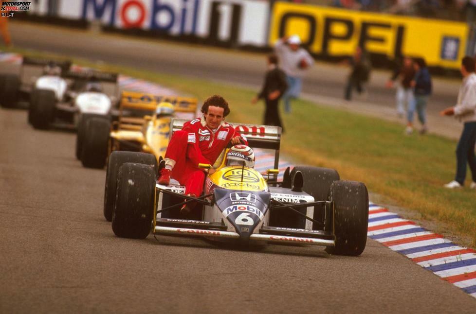 Ende der 1980er-Jahre dominieren brasilianische Fahrer und japanische Motoren den Großen Preis von Deutschland. Nelson Piquet (Williams-Honda) wiederholt 1987 seinen Sieg aus dem Vorjahr und betätigt sich zudem als Taxifahrer für Alain Prost, der seinen McLaren an der Strecke abstellen musste.