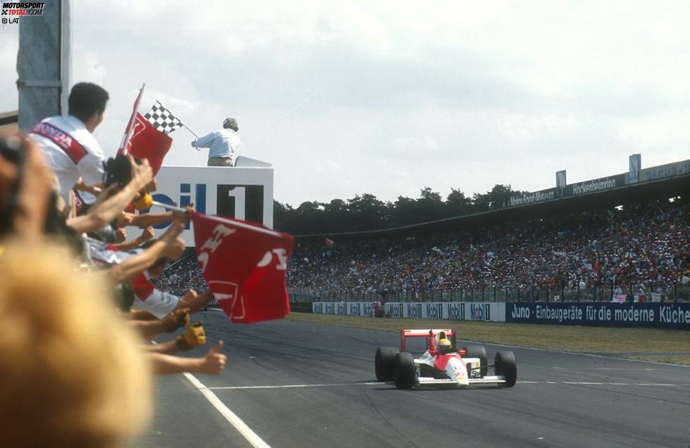 Von 1988 bis 1990 gelingen dann Ayrton Senna im McLaren-Honda beim Großen Preis von Deutschland drei Siege in Folge.