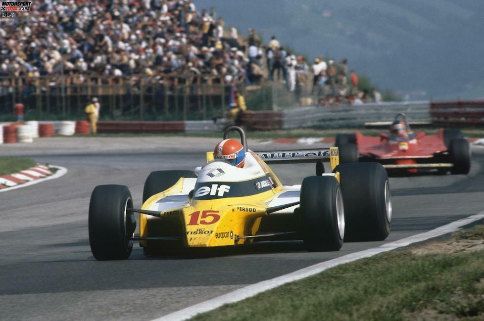 1980 schlägt die Stunde des Renault-Turbo. In Spielbergs Höhenlage zahlen sich die Vorteile der Technik aus. Nach Pole durch Rene Arnoux ringt Jean-Pierre Jabouille die Konkurrenz im Rennen nieder.