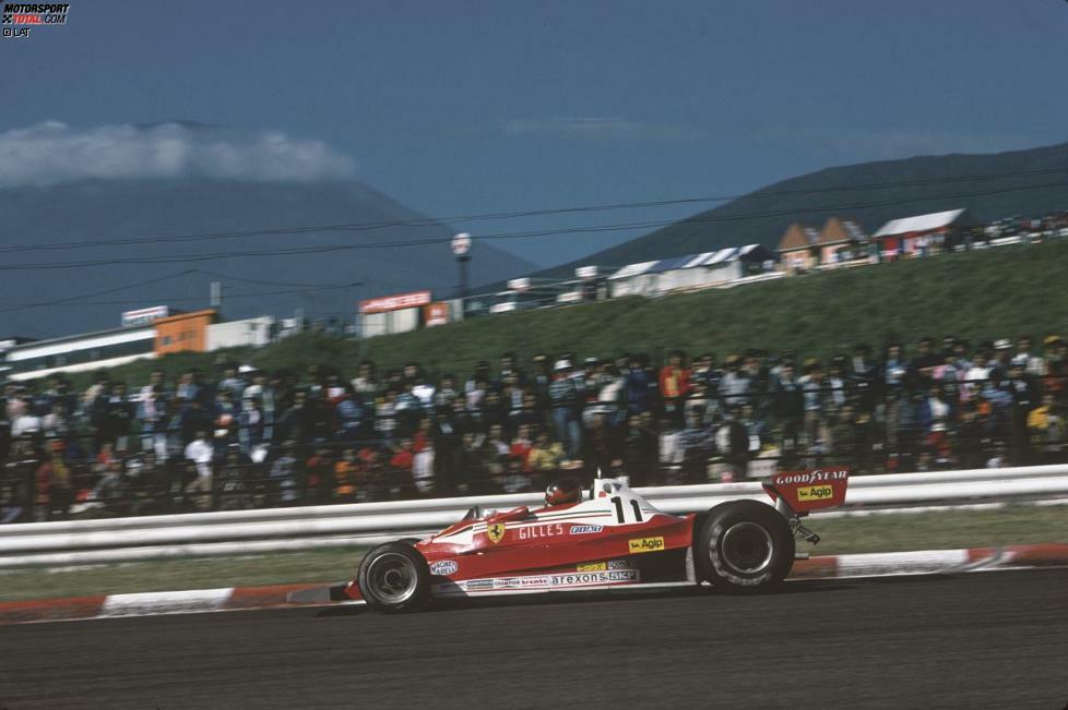 1977 gastiert die Formel 1 erneut am Mount Fuji. Ferrari-Pilot Gilles Villeneuve crasht schwer. Beim Abflug des 312T2 kommen zwei Personen - ein Streckenposten und ein Fotograf - ums Leben. Das Rennen gewinnt James Hunt (McLaren).