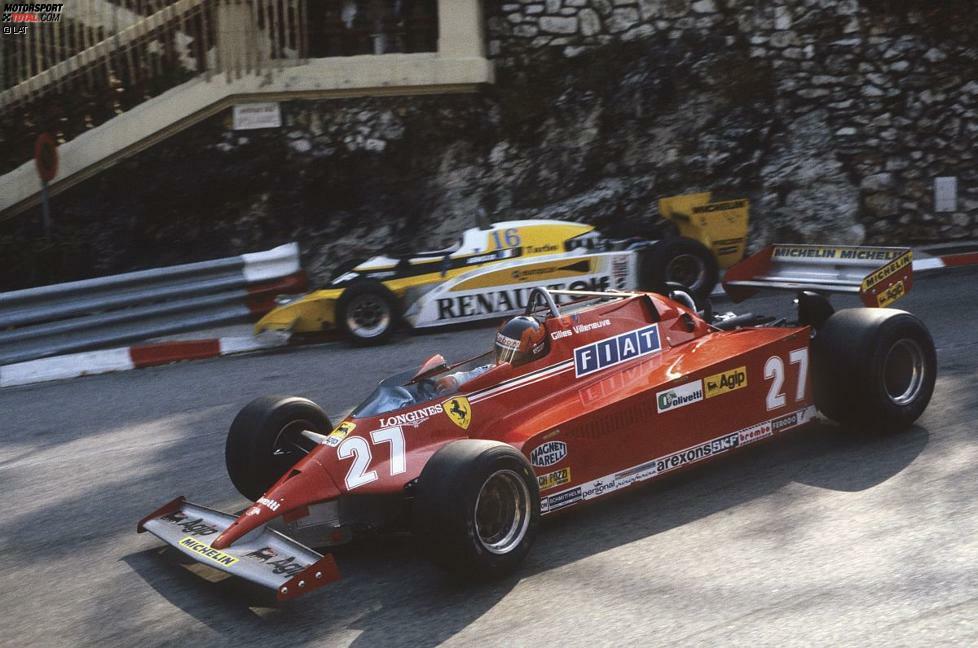 Das änderte sich zur Saison 1981. Und so war Renault nicht mehr länger der einzige Formel-1-Hersteller, der auf einen Turbomotor setzte. Die Konkurrenz, hier Gilles Villeneuve im Ferrari 126CK, zog mit.
