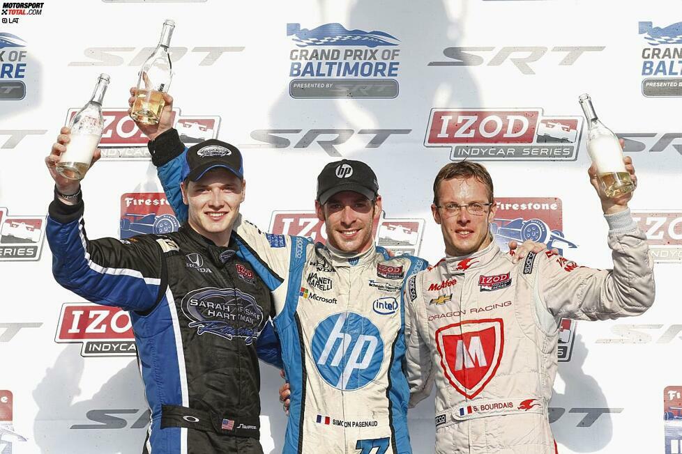 In beiden Toronto-Rennen und in Baltimore (Bild) gelingt ihm der Sprung auf das IndyCar-Podium. 2014 tritt Bourdais für KV-Racing an.