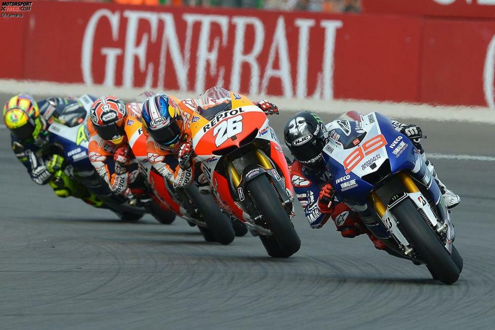 Und auch beim Saisonfinale in Valencia konnte Rossi seinem Teamkollegen nicht helfen. Hinter Lorenzo und den beiden Werks-Hondas überquerte Rossi die Ziellinie als Vierter. Insgesamt acht Mal kam Rossi in der Saison 2013 als Vierter ins Ziel.